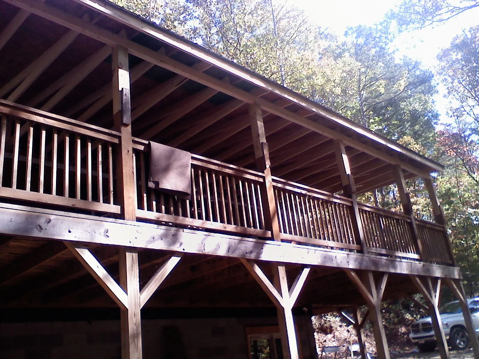 Timber framing under a new elevated porch and deck — Roof Leak Repair in Mifflin by Roofing Brothers